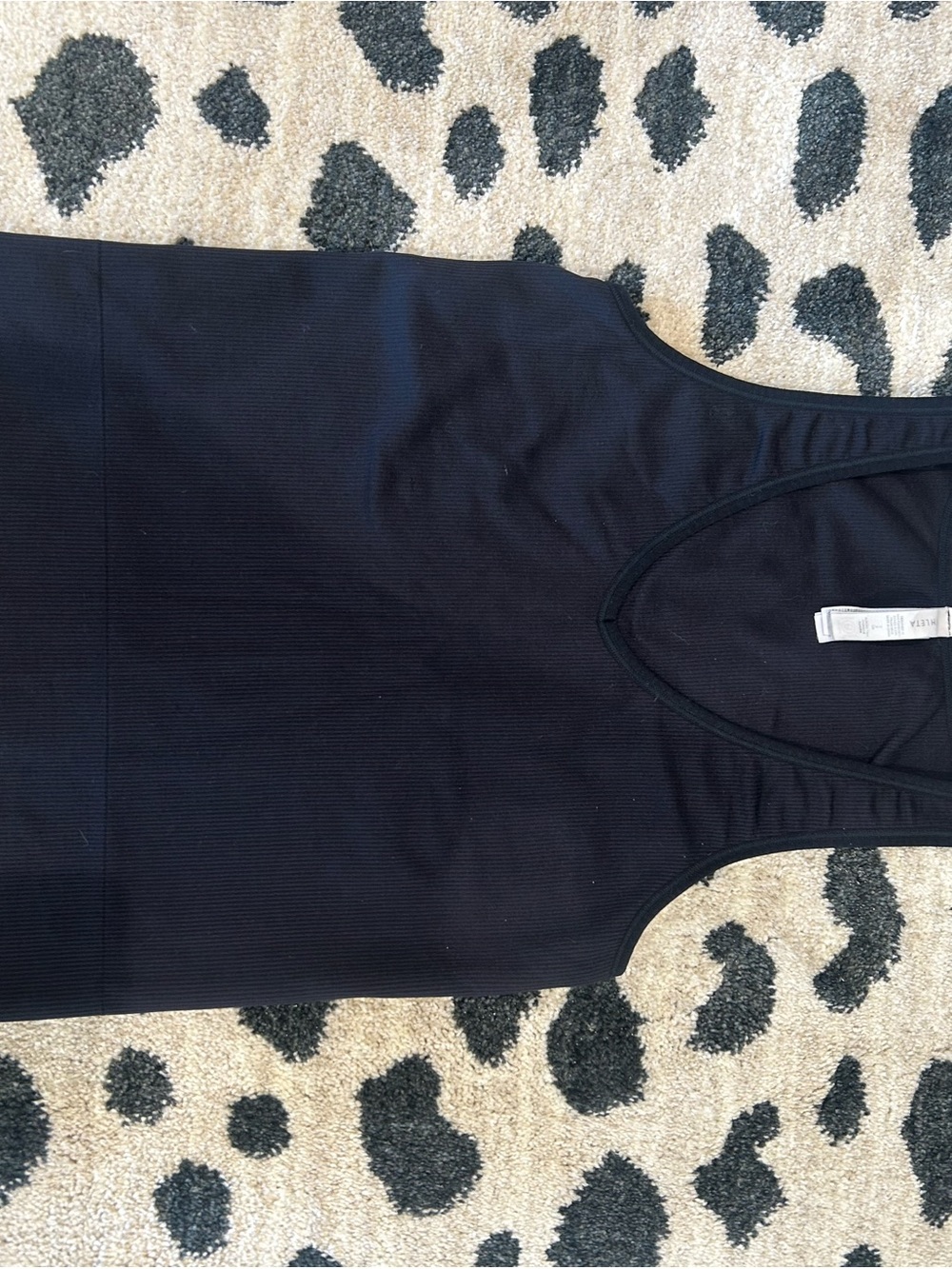 Athleta Black Ribbed Scoop-Neck Tank